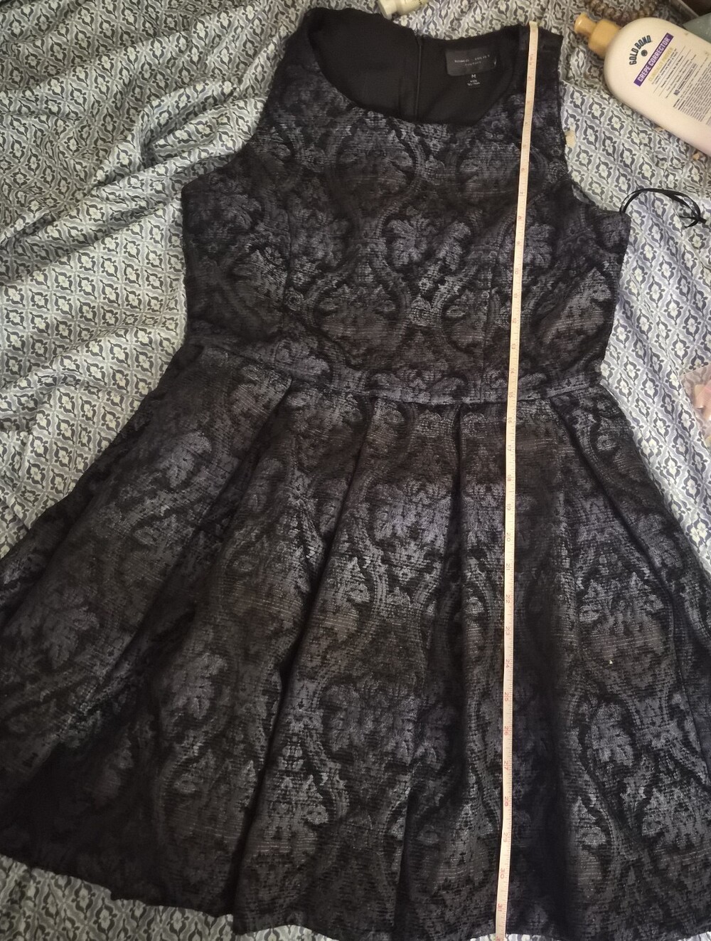 ROMEO AND JULLIET COUTURE Black Patterned Fit & Flare Dress